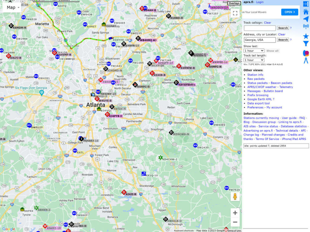 Live APRS Map