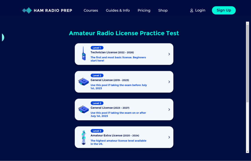 Updated Ham Radio Prep Free Practice Tests for All License Levels