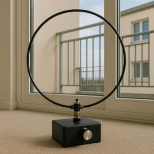 A compact magnetic loop antenna ideal for apartment use