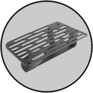 All-metal RubiGrid dash-mounted base with slotted platform for modular mounts.