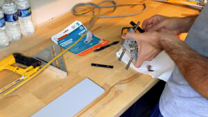 Anti-seize on bolts with gasket between center plate and HDPE wing.