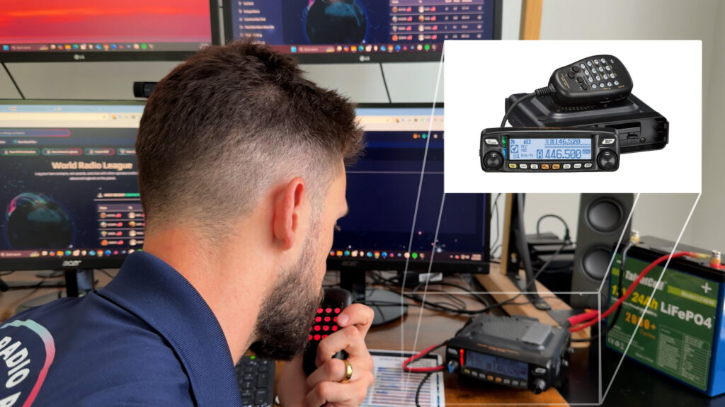 James N0WRL making contact on Yaesu FTM-100D.